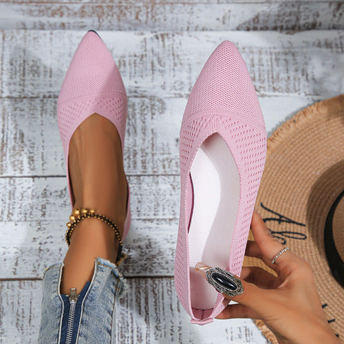 Breathable Mesh Pointed Toe Flats for Women