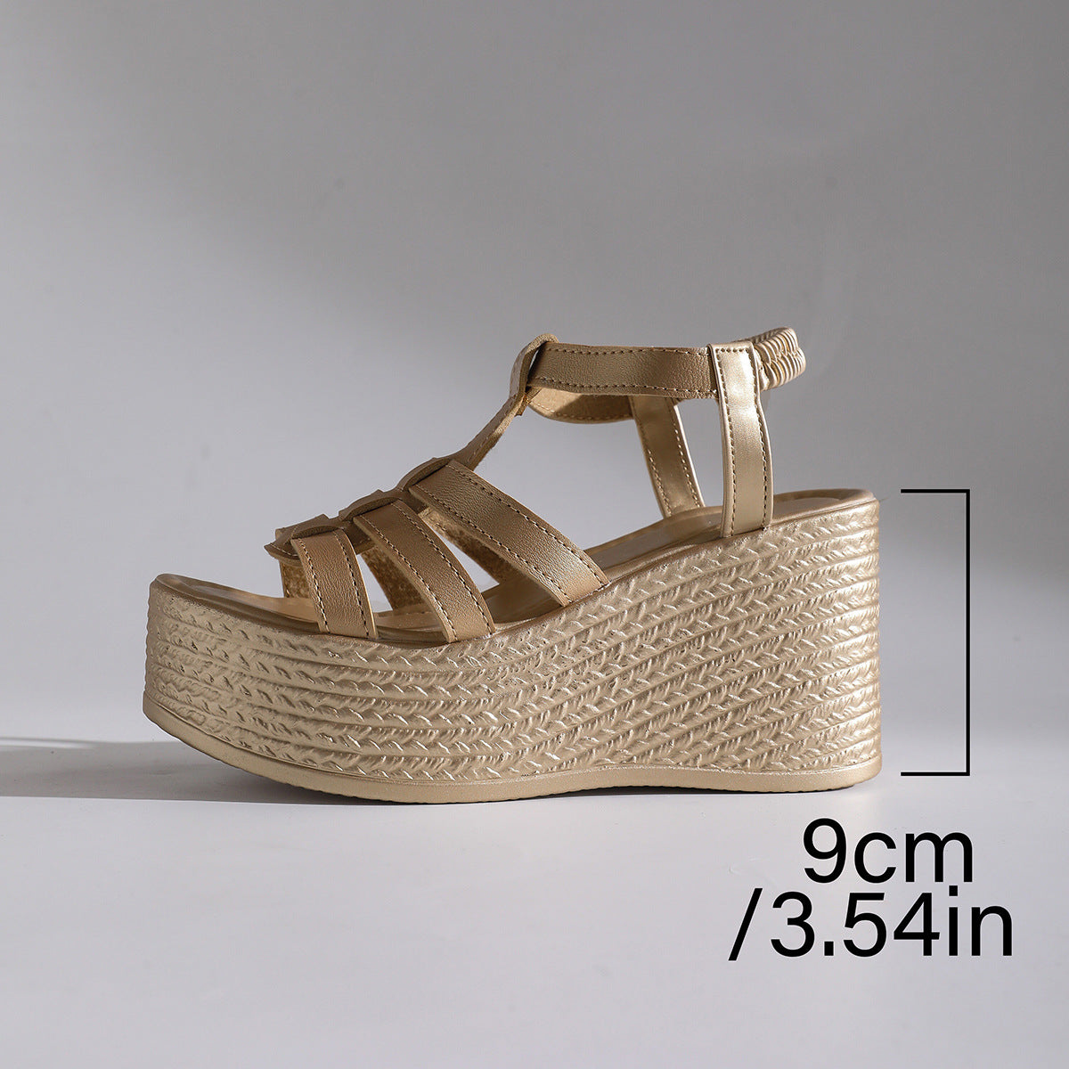 Platform Wedge Sandals with T-Strap Design