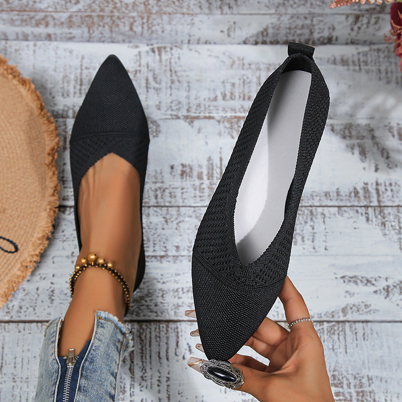 Breathable Mesh Pointed Toe Flats for Women