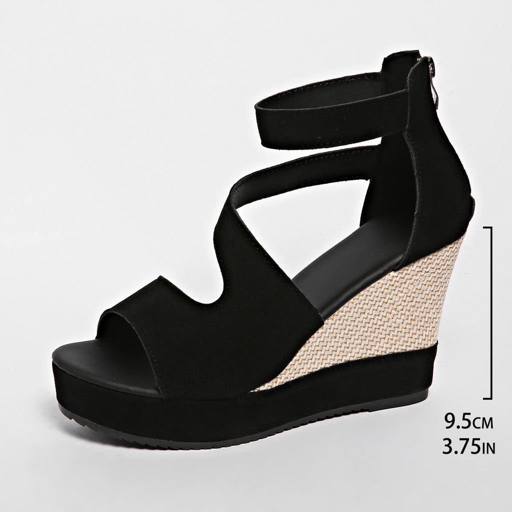 Colorful Platform Wedge Sandals with Ankle Strap