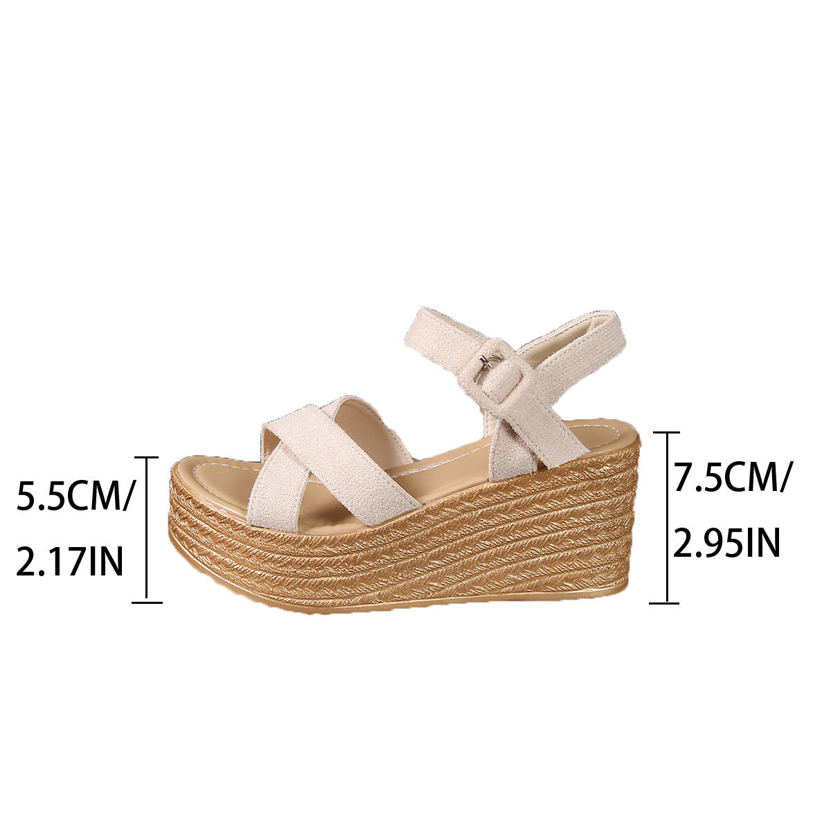 Platform Wedge Sandals with Ankle Strap for Women