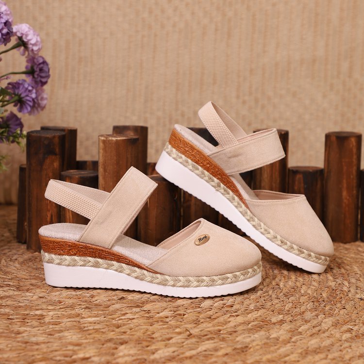 Women's Platform Wedge Espadrille Sandals with Ankle Strap - 6CM Heel