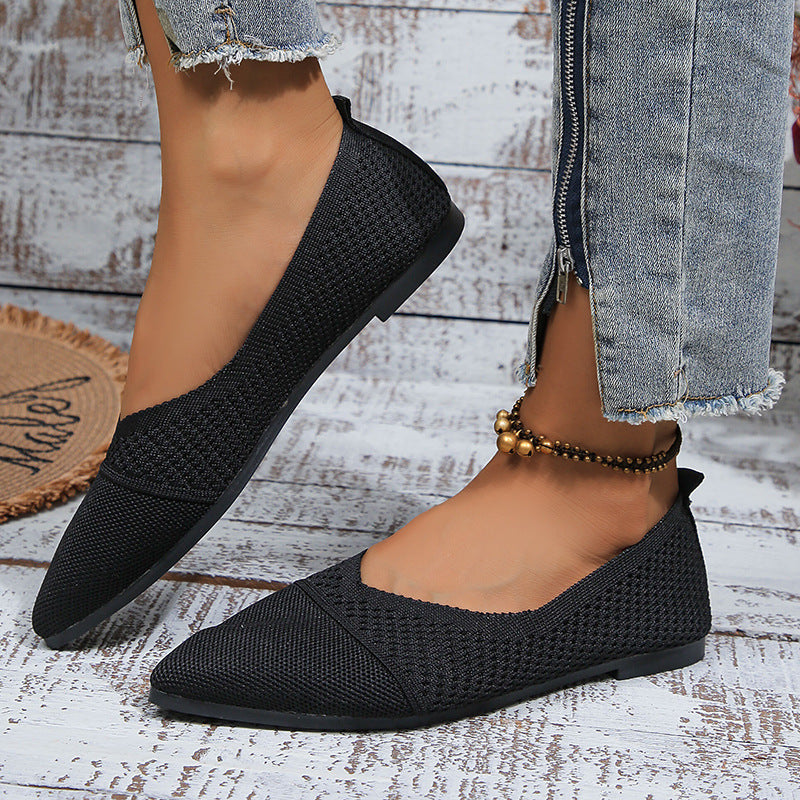 Breathable Mesh Pointed Toe Flats for Women