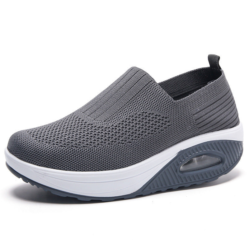 Women's Knit Slip-On Platform Sneakers with Air Cushion Sole
