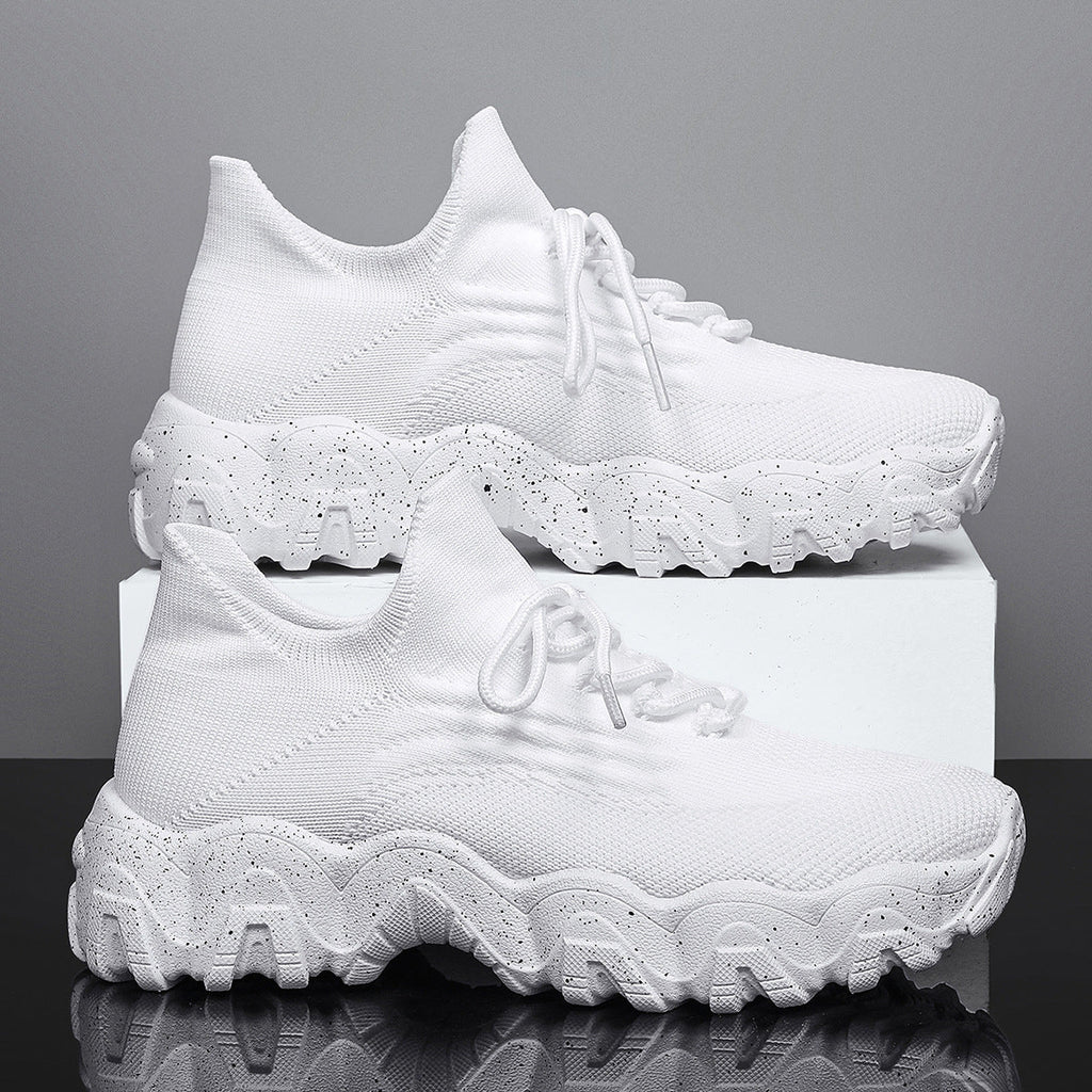 Chunky Knit Platform Sneakers - Thick Sole Casual Shoes