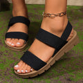 Women's Chunky Platform Strappy Sandals – Comfortable Woven Fabric Open Toe Summer Shoes
