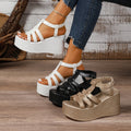 Platform Wedge Sandals with T-Strap Design