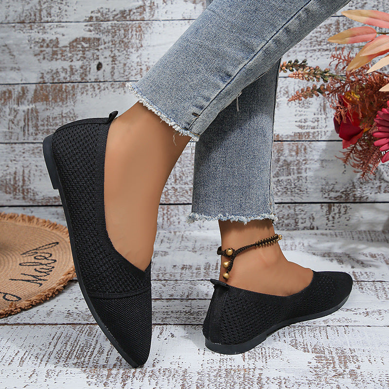 Breathable Mesh Pointed Toe Flats for Women