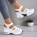 Women's Chunky Platform Cut-Out Sandals – Sporty Air Cushion Ankle Strap Fisherman Sandals