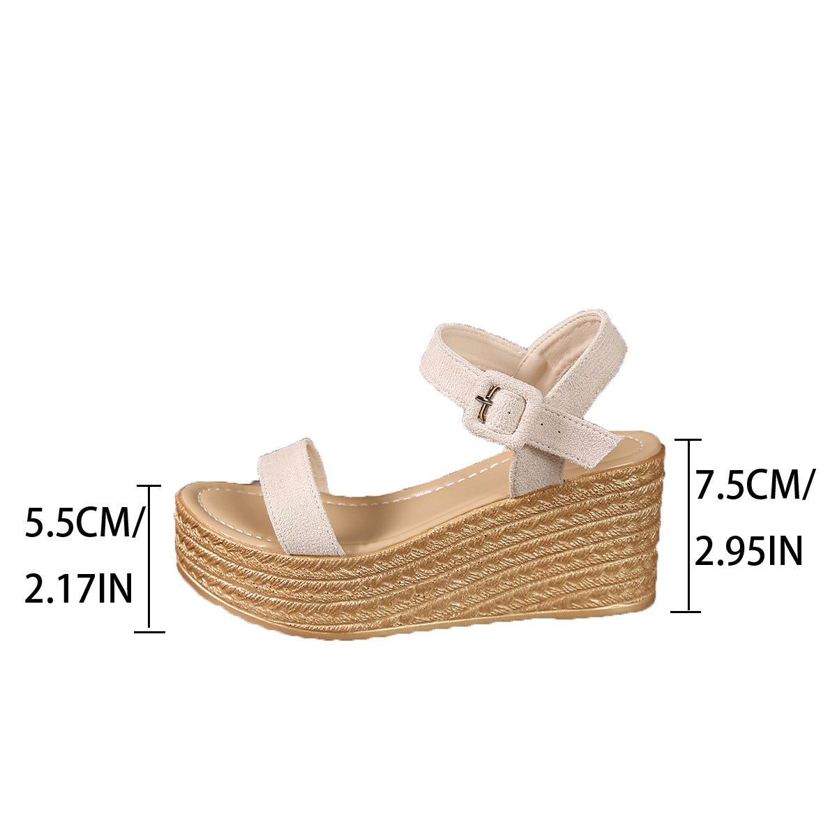 Platform Wedge Sandals with Ankle Strap for Women