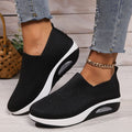 Women's Knit Slip-On Platform Sneakers with Air Cushion Sole