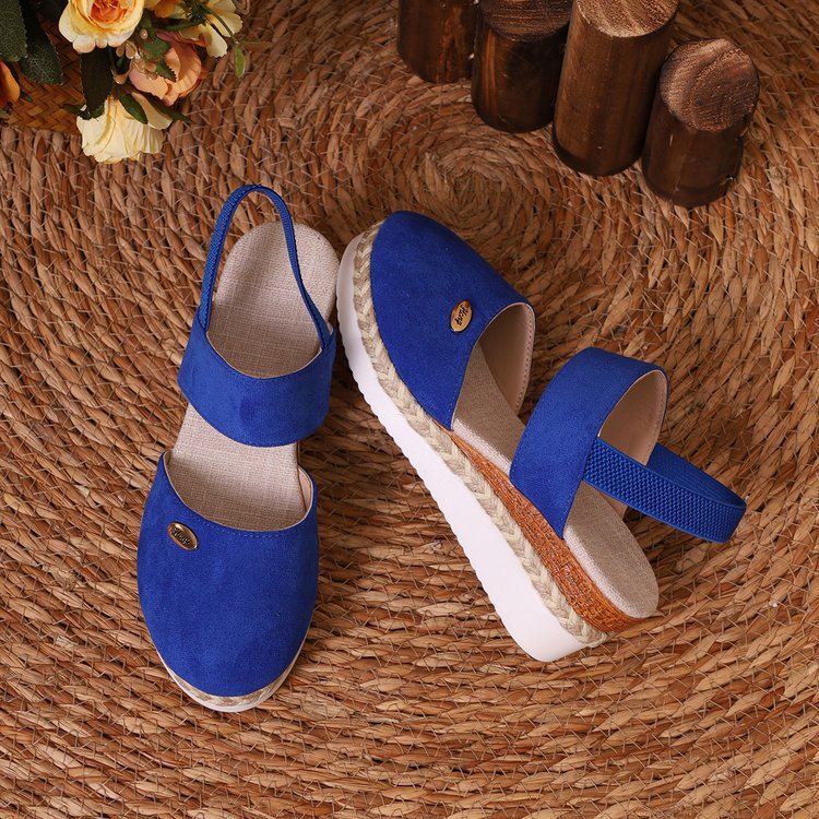 Women's Platform Wedge Espadrille Sandals with Ankle Strap - 6CM Heel