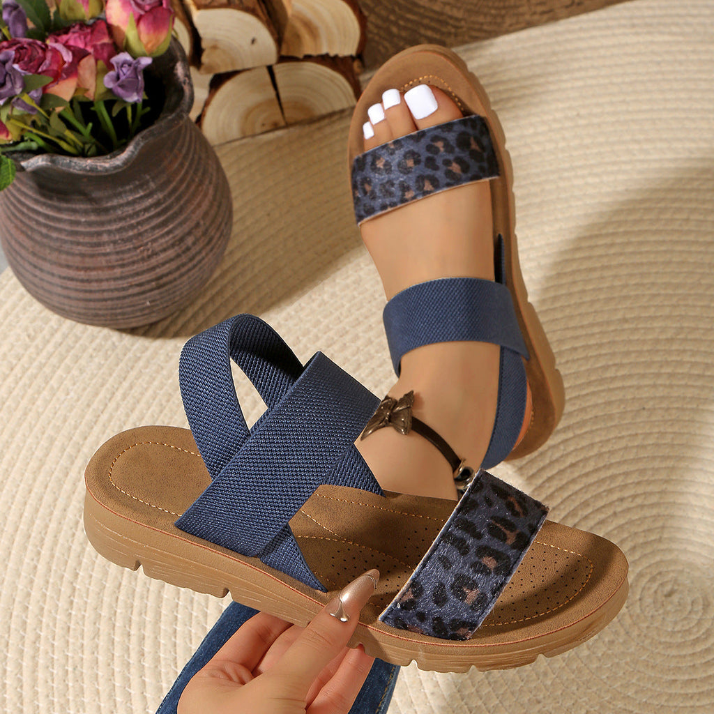 Women's Chunky Platform Strappy Sandals – Comfortable Woven Fabric Open Toe Summer Shoes