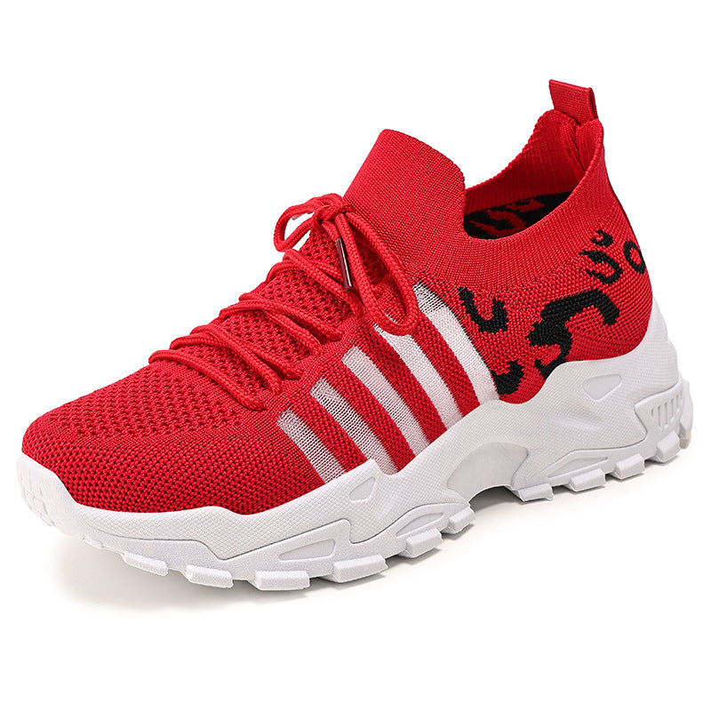 Women's Knit Chunky Sneakers – Breathable Fashion Platform Dad Shoes