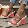 Women's 10cm Platform Wedge Sandals – Crisscross Strappy Open Toe Chunky Heel Mules