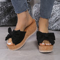 Bow Platform Wedge Sandals for Women