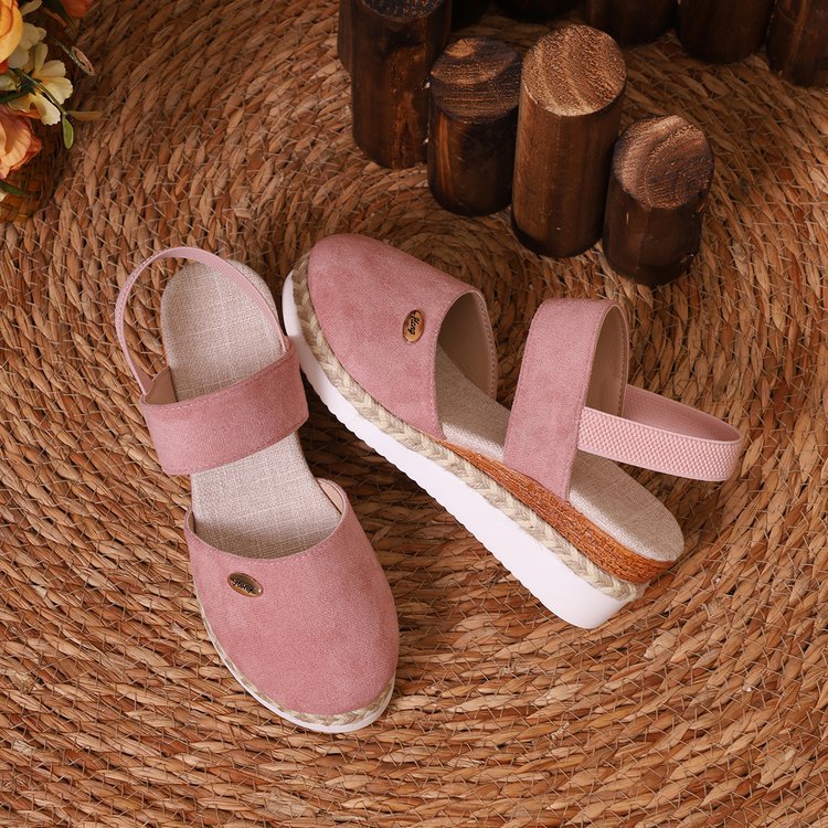 Women's Platform Wedge Espadrille Sandals with Ankle Strap - 6CM Heel