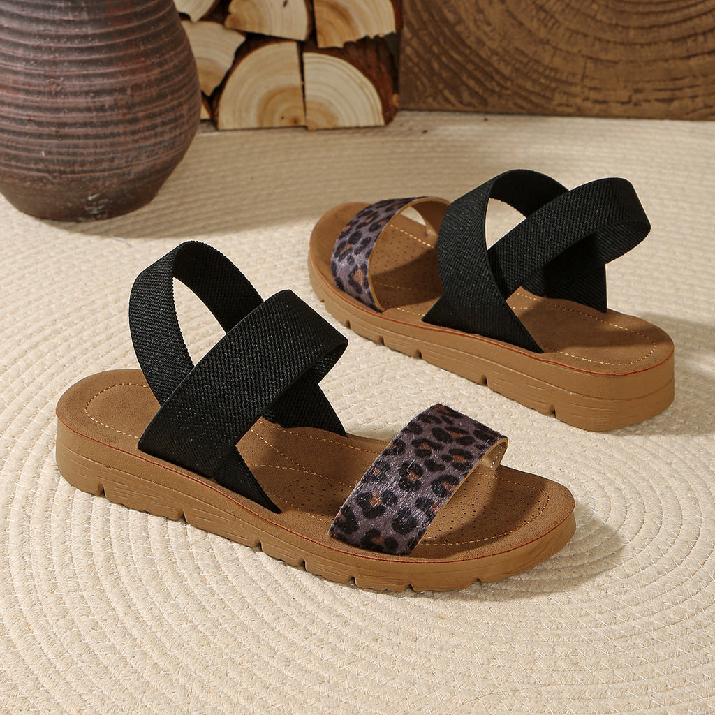 Women's Chunky Platform Strappy Sandals – Comfortable Woven Fabric Open Toe Summer Shoes