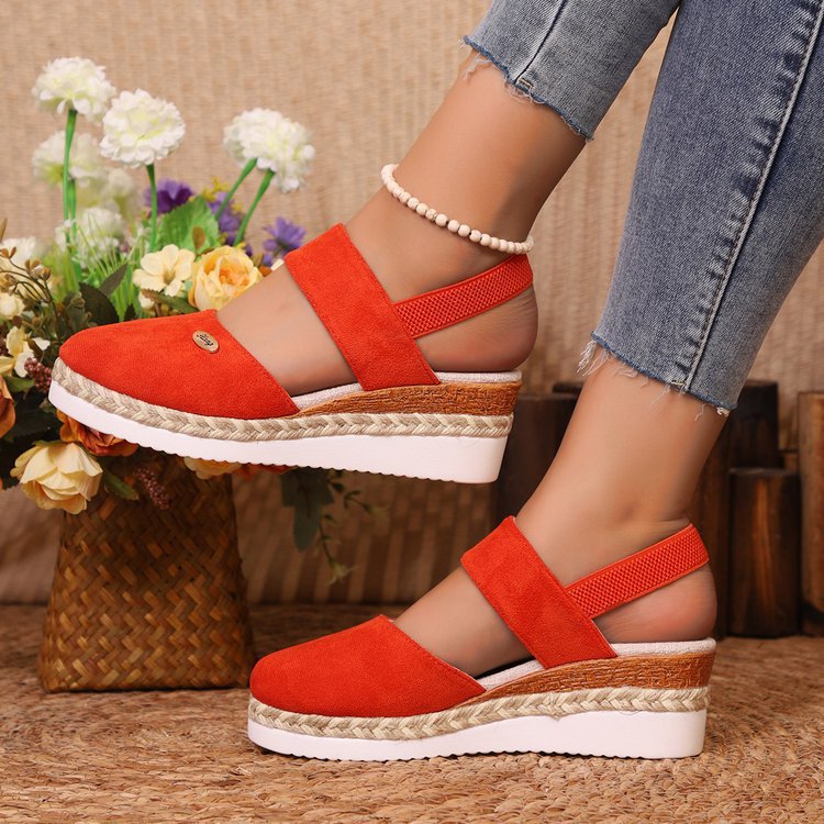 Women's Platform Wedge Espadrille Sandals with Ankle Strap - 6CM Heel