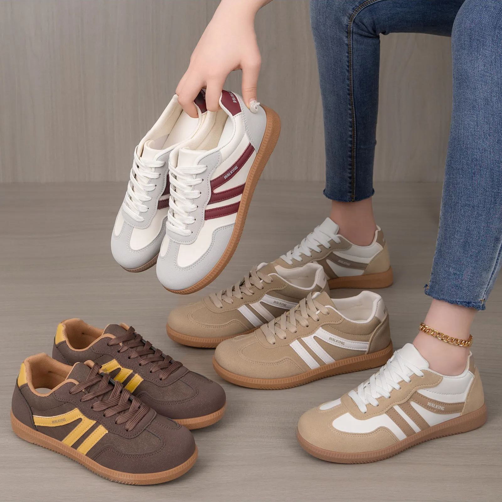 Retro Colorblock Platform Sneakers Women - Chunky Sole Casual Dad Shoes
